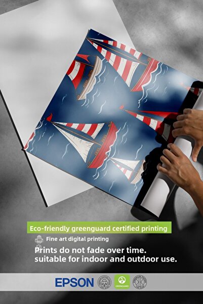 Postifull Black Framed Poster, Sailboats, Illustration, Blue Color Poster, 2025 Summer Selection, No:109634