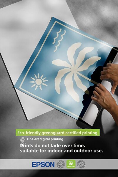 Postifull Wooden Framed Painting, Palm Trees, Illustration, Maximalist, Blue Color Poster, 2025 Summer Selection