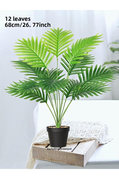 Choice شجرة نخيل صناعية كبيرة من البلاستيك بارتفاع 70-120 سم، 12 ورقة صغيرة، ...