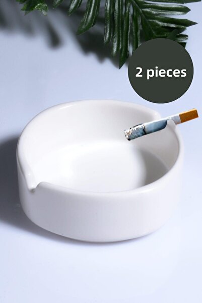 Rotanev Στρογγυλό απλό τασάκι 10 cm - 2 ματ κεραμικά τασάκια