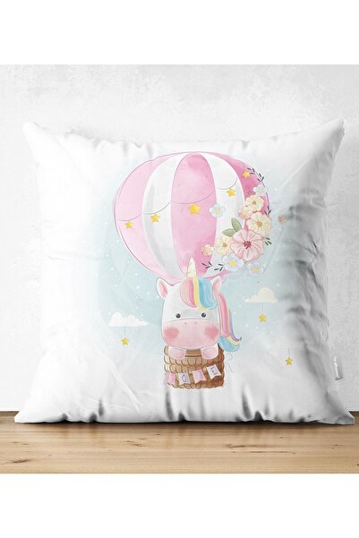 Realhomes Husă de pernă pentru cameră pentru copii cu model cu balon zburător...
