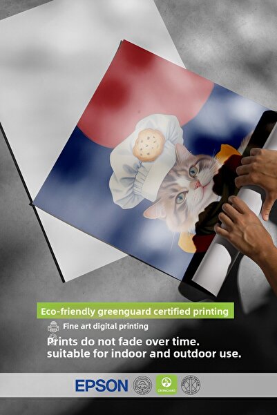 Postifull Wooden Framed Painting, the Chef Cat of Cookies, Comfort Series Kitchen Wooden Painting, No:109104