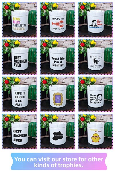 giftkonsept Keep Your Mouth Shut Cat Printed Funny Gift Ceramic Lid Odorless Ashtray