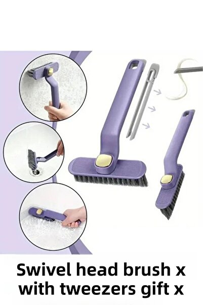 Plodna House Multifunctional Rotating Head Cleaning Brush with Tweezers