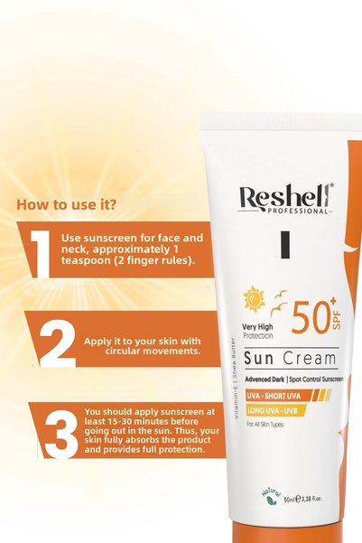 Reshell Spf 50 High Protective Body Sunscreen Moisturizer 50 ml