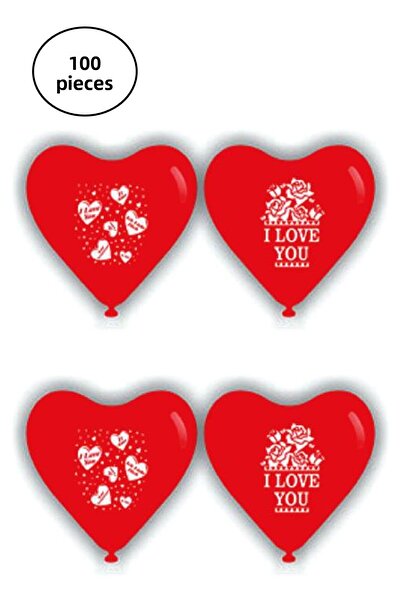 CT STONES Vatan VT933 Single Color Balloon with Heart 100 Pieces