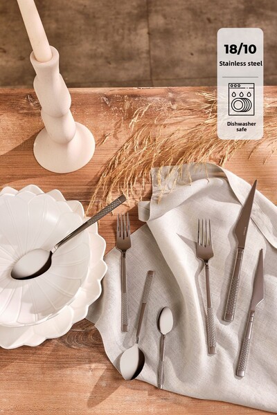 Emsan Side 84 Piece Luxury Boxed Fork Spoon Knife Set for 12 Persons