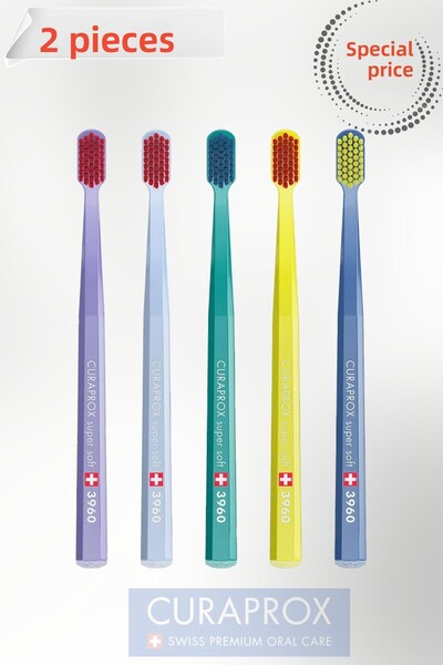 Curaprox Cs 3960 Super Soft Toothbrush – Softer, More Intense, More Effective (2 Pcs) Mixed Color