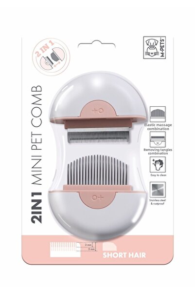 M-PETS 2in1 Furnifier+Massage Comb Short Hair Pink