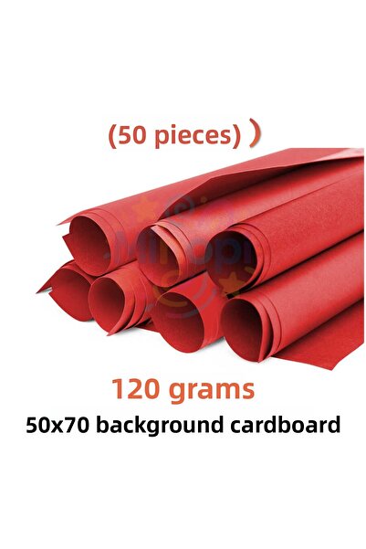 Minopi Red Background Cardboard 50X70 cm 50 Pack 120 Gr Colored Background Cardboard