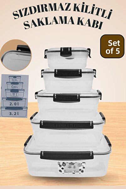 Turuncu Portakal Lock Lid Leakproof Sealed Storage Container Kitchen Organizer Organizer Box Set