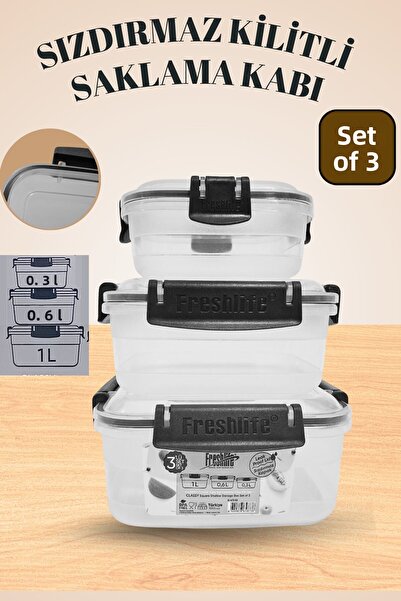 Turuncu Portakal Lock Lid Leakproof Sealed Storage Container Kitchen Organizer Organizer Box Set