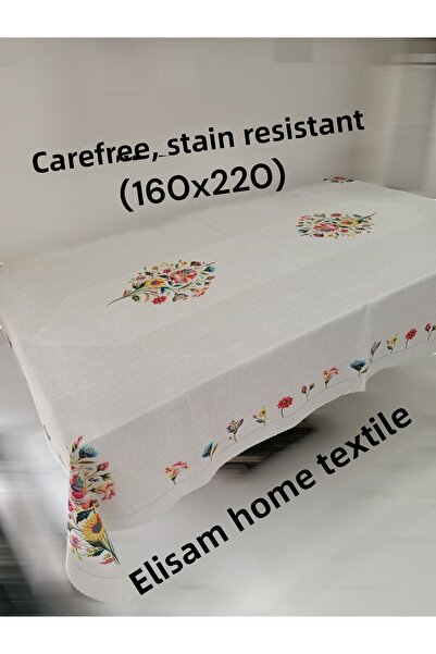 Home Worry-Free Stain-Resistant Table Cloth (Cross Stitched Light Color)