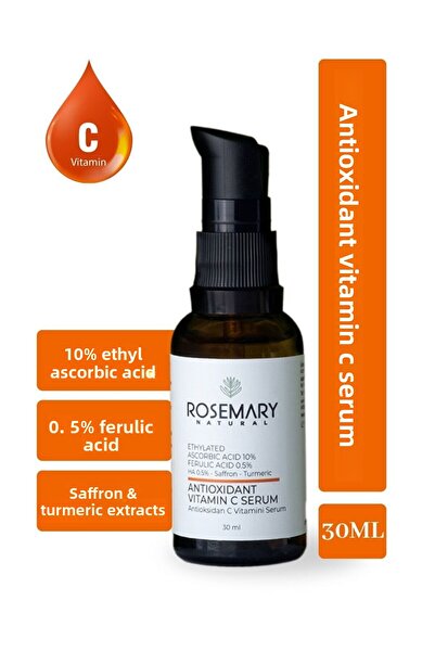 Rosemary Natural سيروم فيتامين سي - 30 مل، 10% حمض الأسكوربيك الإيثيل، مضاد ل...