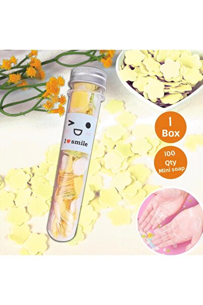 ERA SABUN 100 ورقة صفراء معطرة أنبوب صغير من الصابون الورقي للطلاب والأطفال والتخييم والمدرسة ومطهر صابون اليد