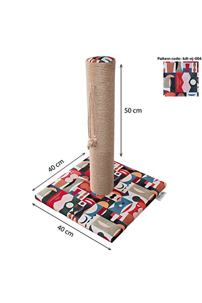 nijiartdesign 50 cm Colorful Patterned Premium Cat Scratching Board Soft Coated Floor Friendly Base with Sponge