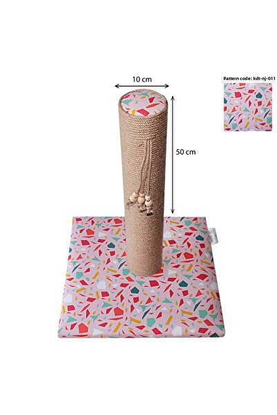 nijiartdesign 50 cm Colorful Patterned Premium Cat Scratching Board Soft Coated Floor Friendly Base with Sponge