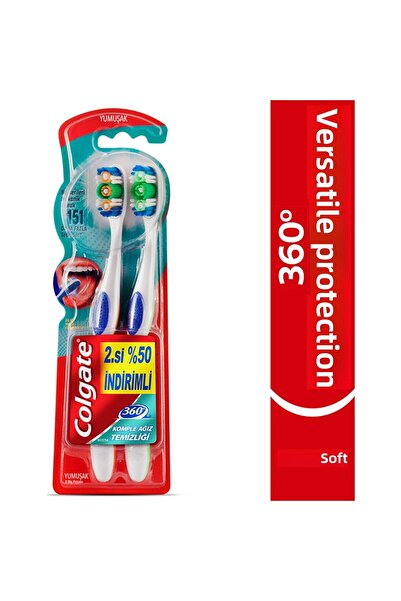Colgate 4 Pcs Toothbrush 360 Complete Oral Cleaning Soft 1+1