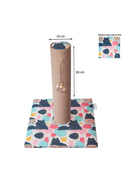 nijiartdesign 50 cm Colorful Patterned Premium Cat Scratching Board Soft Coated Floor Friendly Base with Sponge