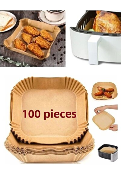 Special Action 100 قطعة من ورق الطبخ AirFryer، ورق طعام للاستعمال مرة واحدة، طبق مربع
