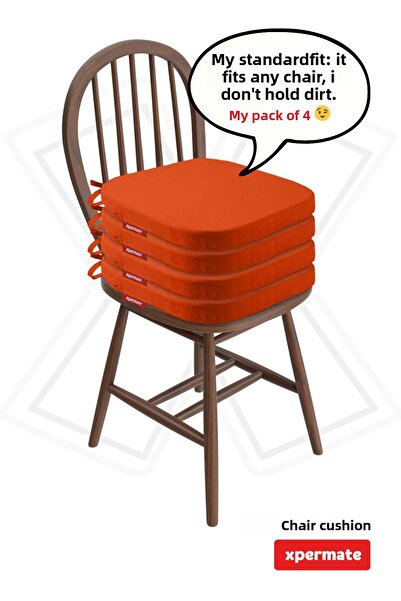 XPERMATE 4-Piece Standardfit Oval Chair Cushion with Zipper Washable Water and Oil Repellent 42X42X5 Tile