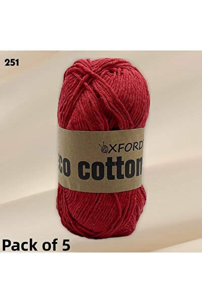 Oxford İplik عبوة من 5 خيوط قطنية صديقة للبيئة - 100 جرام 200 متر خيوط حياكة ...