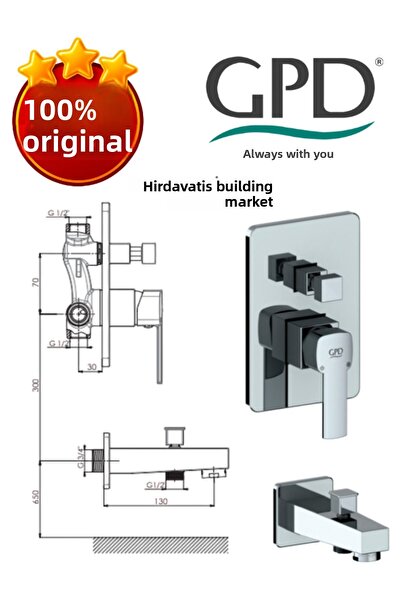 GPD Pedra Mta160 Fully Concealed Bathroom Faucet