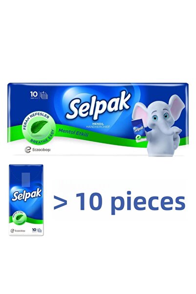 Selpak عبوة من 10 مناديل مبللة - بنكهة المنثول