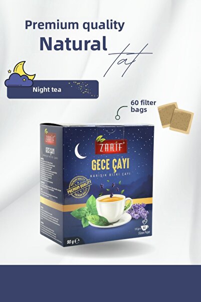 Zarif Night Tea - Mixed Herbal Tea with Lemon Balm, Lavender, Yarrow, and Cha...