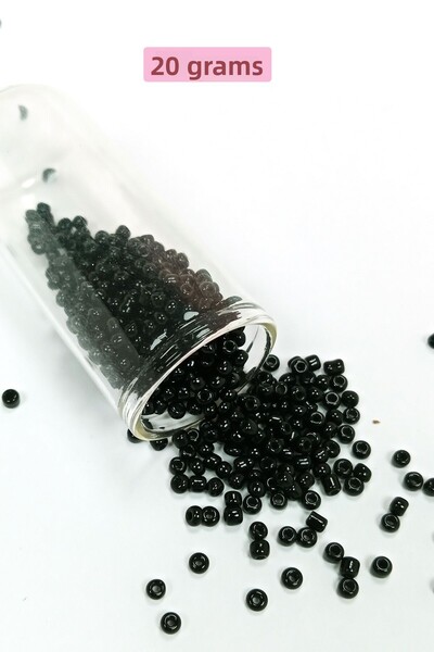 Royaleks Mărgele de nisip din sticlă turnată (8/0) 3 mm - 20 grame - Negru lu...