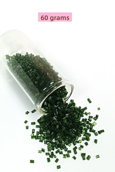 Royaleks Mărgele de sticlă tăiate 2mm - 60 grame - Verde închis transparent -...