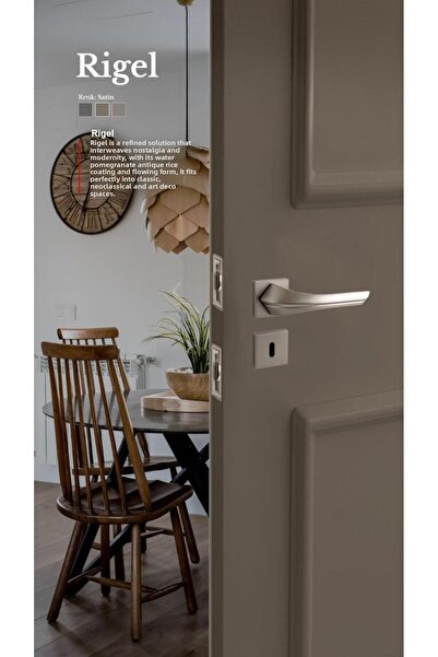 alastore Rigel - Mâner de ușă de cameră cu rozetă pătrată, dreapta și stânga, potrivit pentru interiorul casei - a205s