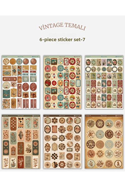 MirayDesign Set de 6 autocolante tematice vintage – 12x17 cm |   Pentru Bulle...