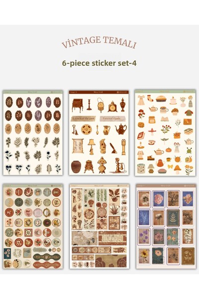 MirayDesign Set de 6 autocolante tematice vintage – 12x17 cm |   Pentru Bulle...