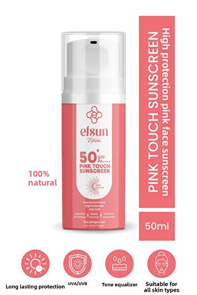 Efsun Natural Pink Touch Tone Equalizing Brightening Spf 50+ Pa++++ Pink Faci...