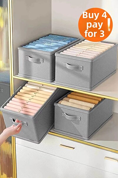 Helen's Home قطعة واحدة من منظم خزانة الملابس، منظم الرف، صندوق تخزين الملابس القابل للطي - 40x25x20 سم