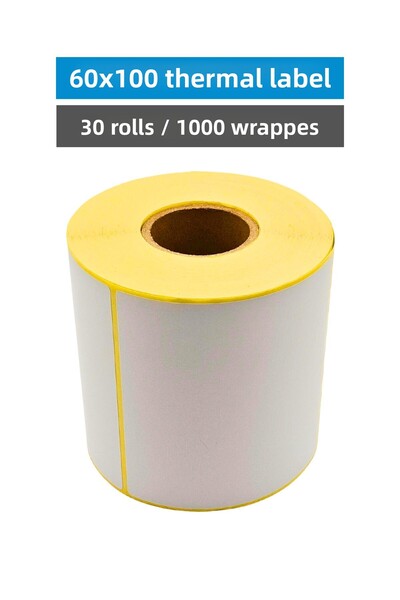 Küresel Etiket Barkod ملصق حراري 60 × 100 مم |   30 لفة |   1000 لف |   بدون ...