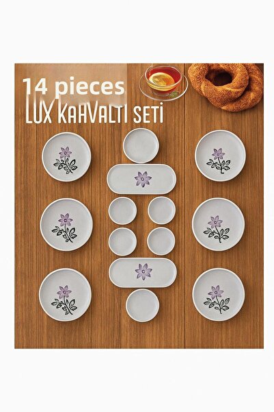 tomtiti 14 قطعة من أطباق الإفطار بأنماط مرسومة يدويًا