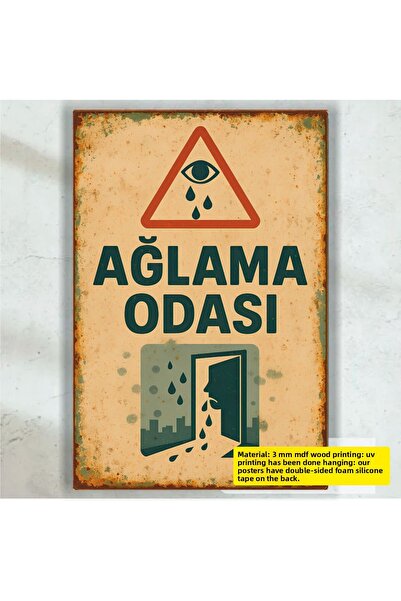 Hayat Poster προειδοποιητική πινακίδα δωματίου κλάματος αστεία πνευματώδη λόγ...