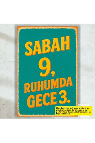 Hayat Poster dimineața în sufletul meu este noaptea 3 de speranță fraze amuzante și spirituale graffiti retro pictură poster din lemn