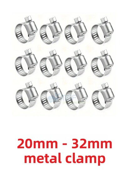 MGF PLAST Mgf 10 bucăți 20 mm x 32 mm clemă pentru furtun reglabilă cu cuplu clemă pentru țevi din oțel inoxidabil