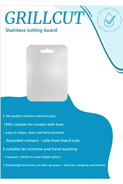 BackGrill Cleancut - Stainless Steel Cutting Board (20X30X1.20Cm), Suitable f...