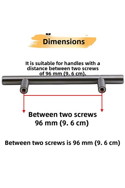 Badem10 Înălțime de trandafir (96 MM - 9,6 CM) Mobilier din metal inox Sertar de bucătărie Dulap dulap Mâner Mâner