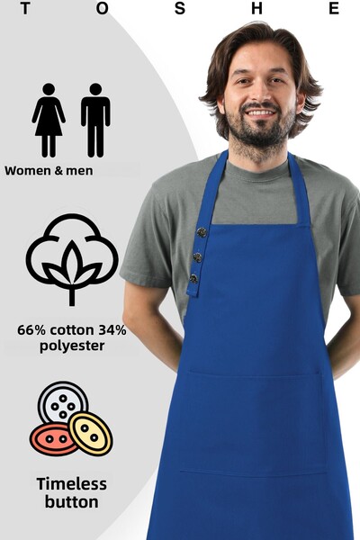 TOSHE Kitchen Apron Waterproof Chef Apron with 2 Wide Pockets Barista Apron Apron