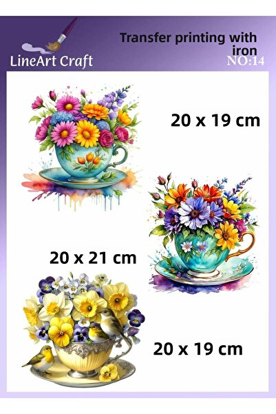 LİNEART Imprimare prin transfer cu fier de călcat și transfer de țesături Nr.:KMŞ14-18x20cm