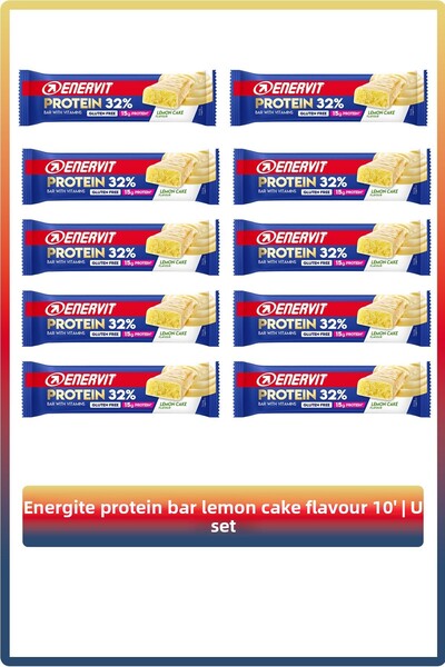 ENERVİT Enervit 32% شريط بروتين الليمون - مجموعة من 10 وجبات خفيفة خالية من ا...