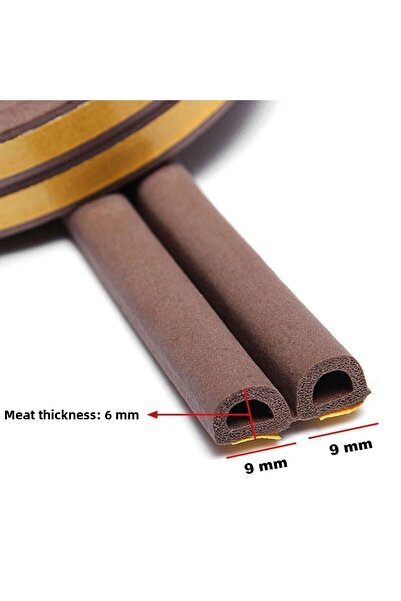Badem10 10X2=20 Meters Brown Door Window Tape - Cold Insulation Rubber Tapes