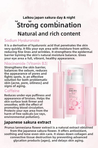 LAIKOU Anti Wrinkle Dark Circle Bruise Bag Moisturizing Eye Contour Cream Niacinamide Vitamin C 20ml