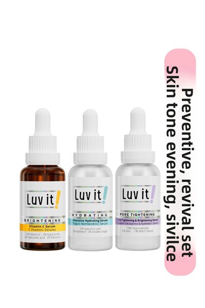Luv it! Skin Tone Equalizer, Intensive Moisturizing and Pore Tightening 3-Pie...