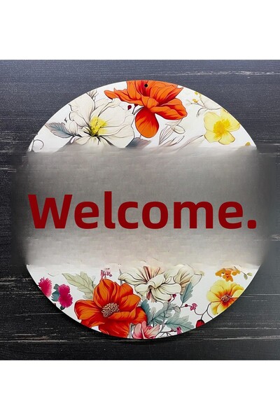 estölye Welcome Door Ornament 2d Red Floral Διακοσμητικό Στολίδι Πόρτας 28 Χ ...